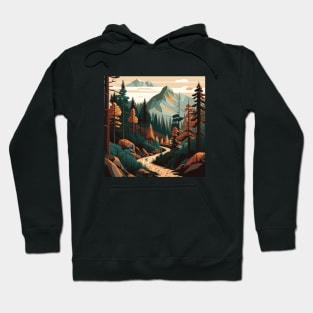 Haking Trail, Forest Minimal Design, Adventure Hoodie